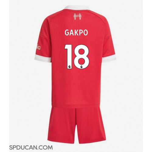 Dječji Nogometni Dres Liverpool Cody Gakpo #18 Domaci 2025-26 Kratak Rukav (+ Kratke hlače)